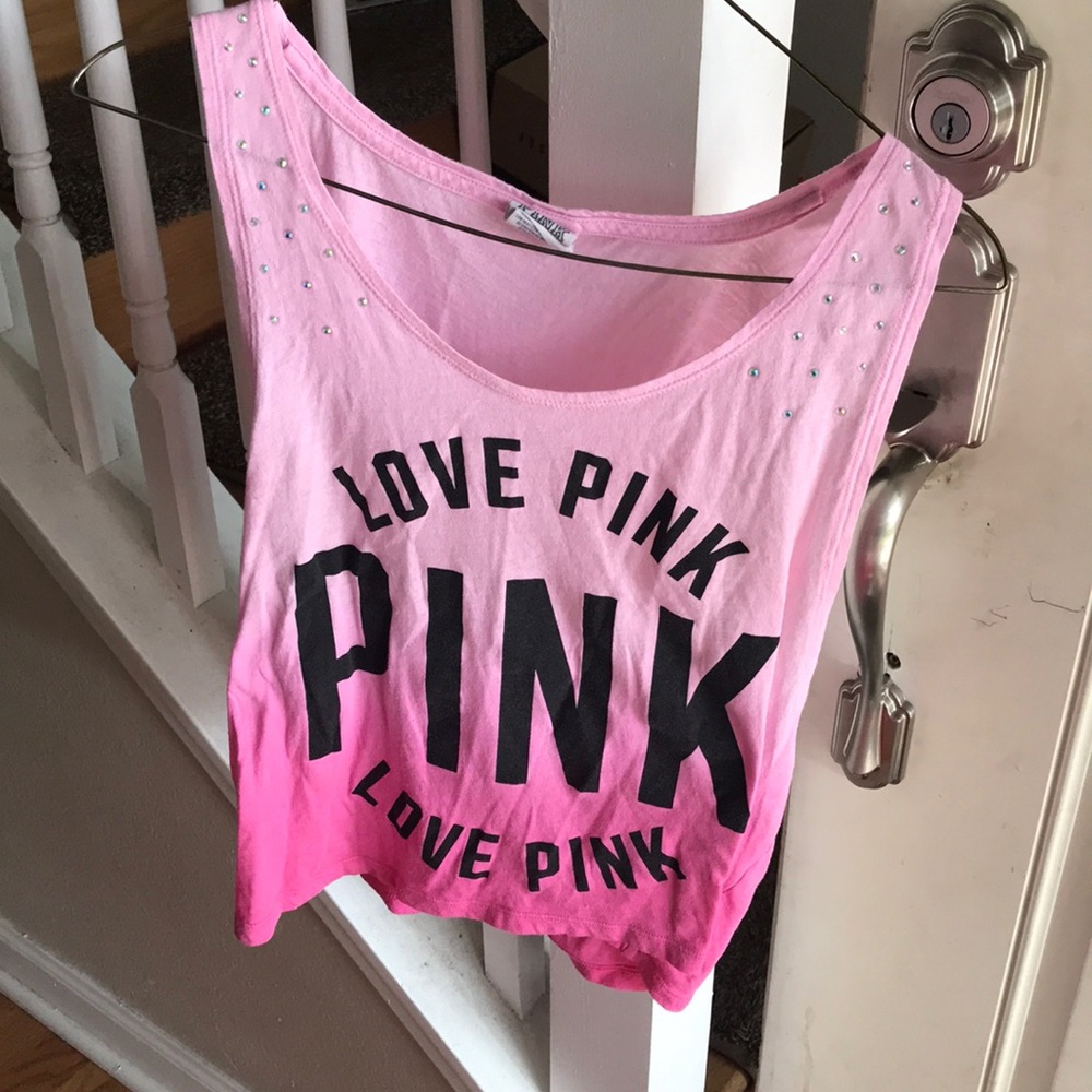 Love pink tank top